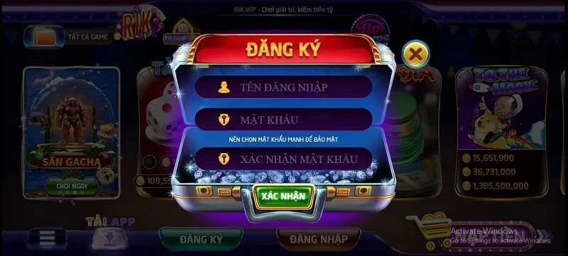 Thủ tục mở tài khoản Rikvip